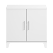 Pemberly Row Small Storage Cabinet with Doors and Shelves in White - Wood
