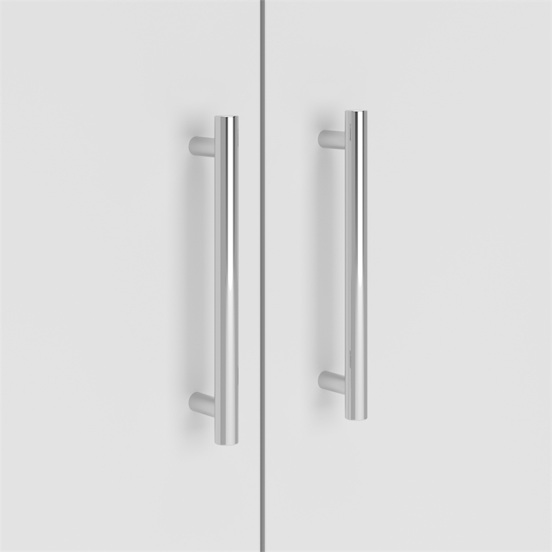 Pemberly Row Small Storage Cabinet with Doors and Shelves in White - Wood