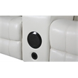 Pemberly Row Modern LED Faux Leather Reclining Sectional in White