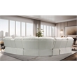 Pemberly Row Modern LED Faux Leather Reclining Sectional in White