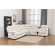 Pemberly Row Modern LED Faux Leather Reclining Sectional in White