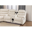 Pemberly Row Modern LED Faux Leather Reclining Sectional in White
