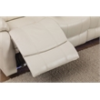 Pemberly Row Modern LED Faux Leather Reclining Sectional in White