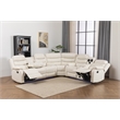 Pemberly Row Modern LED Faux Leather Reclining Sectional in White