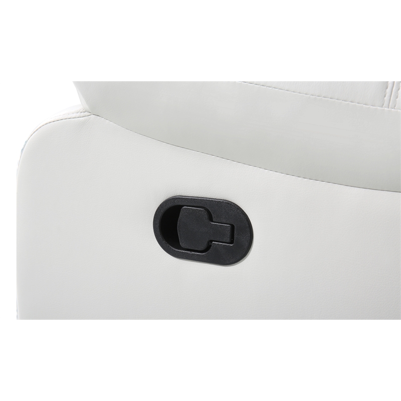 Pemberly Row Modern LED Faux Leather Reclining Sectional in White