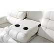Pemberly Row Modern LED Faux Leather Reclining Sectional in White