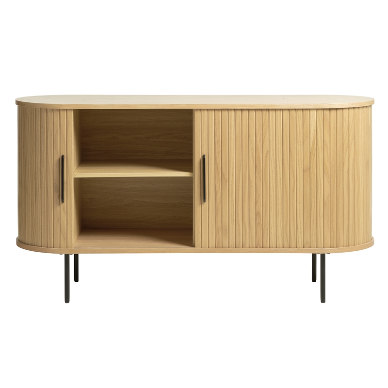 Pemberly Row Modern / Contemporary 2-Door Slideboad in Natural Oak