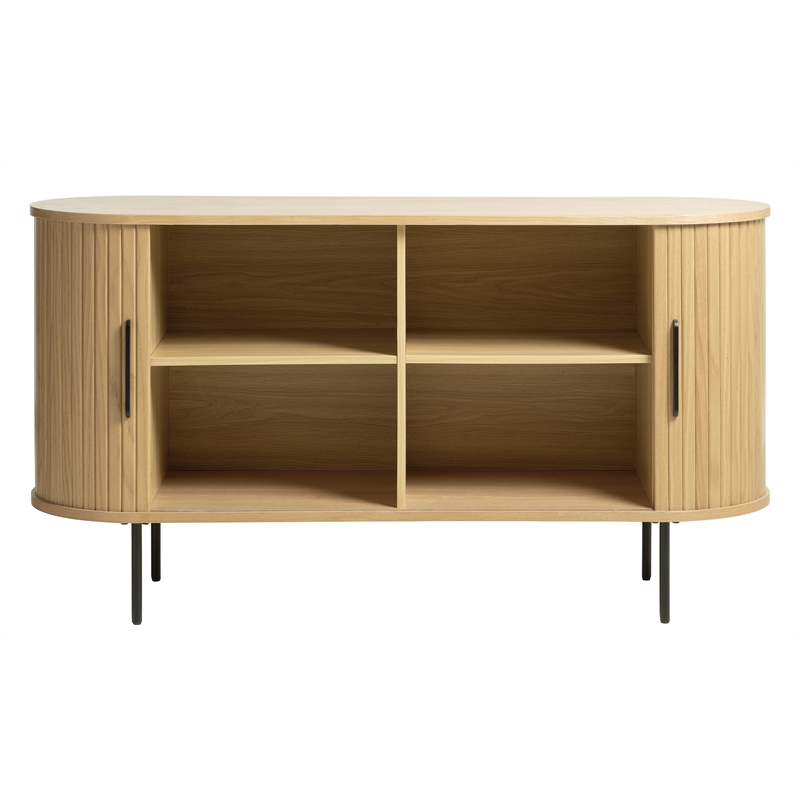 Pemberly Row Modern / Contemporary 2-Door Slideboad in Natural Oak