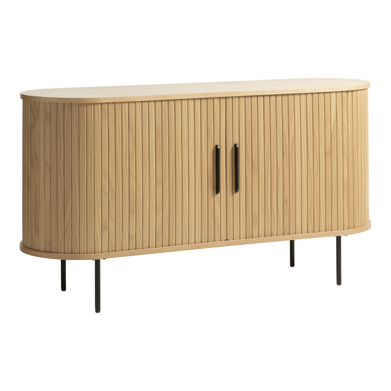 Pemberly Row Modern / Contemporary 2-Door Slideboad in Natural Oak