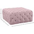 Pemberly Row Modern Button Tufted Pink Velvet Ottoman and Bench