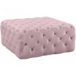 Pemberly Row Modern Button Tufted Pink Velvet Ottoman and Bench