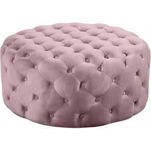 Pemberly Row Modern Button Tufted Pink Velvet Ottoman and Bench