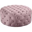 Pemberly Row Modern Button Tufted Pink Velvet Ottoman and Bench
