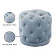 Pemberly Row Modern / Contemporary Velvet Ottoman/Stool in Sky Blue