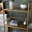 Pemberly Row Modern 3 Shelf Metal Rolling Utility Cart in Gold