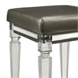 Pemberly Row Contemporary Vanity Stool with Acrylic Leg in Dark