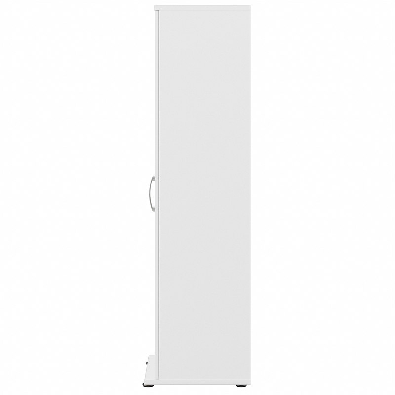Pemberly Row Tall Narrow Storage Cabinet in White - Engineered Wood
