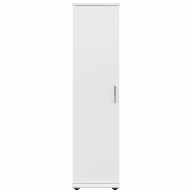 Pemberly Row Tall Narrow Storage Cabinet in White - Engineered Wood