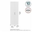 Pemberly Row Tall Narrow Storage Cabinet in White - Engineered Wood