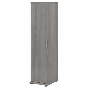 Pemberly Row Tall Narrow Storage Cabinet in Platinum Gray - Engineered Wood