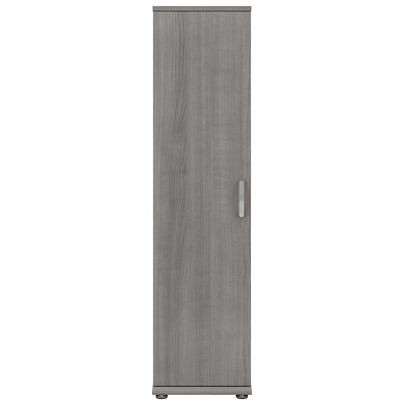 Pemberly Row Tall Narrow Storage Cabinet in Platinum Gray - Engineered Wood