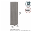 Pemberly Row Tall Narrow Storage Cabinet in Platinum Gray - Engineered Wood