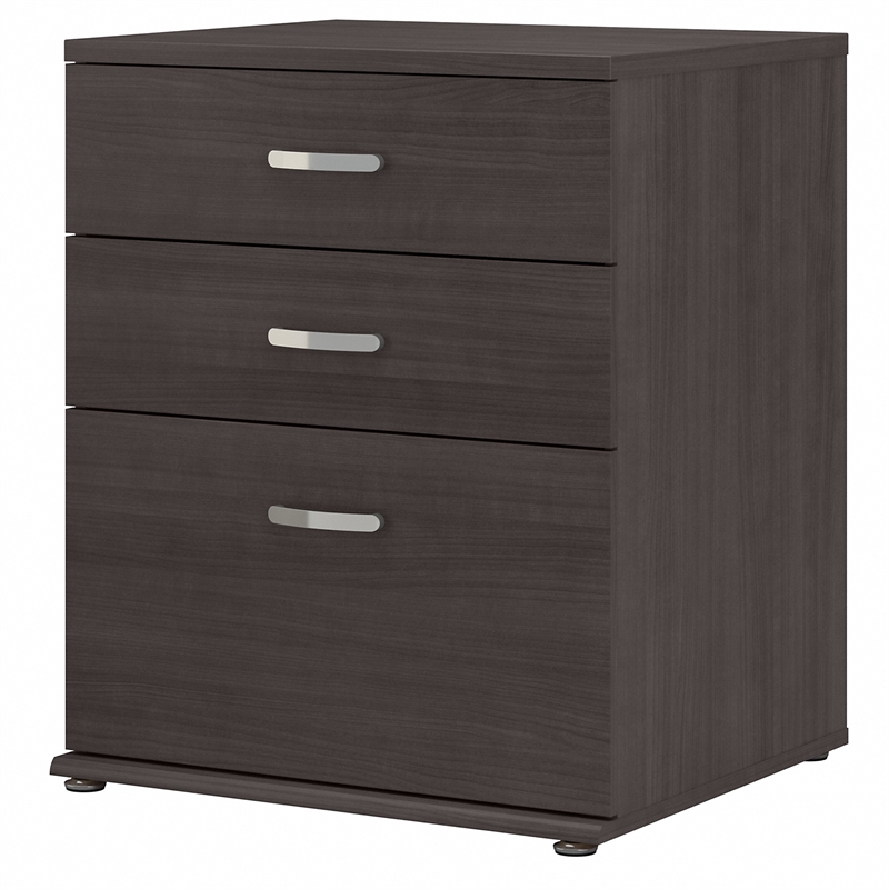 Pemberly Row Floor Storage Cabinet with Drawers in Storm Gray - Engineered Wood