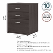 Pemberly Row Floor Storage Cabinet with Drawers in Storm Gray - Engineered Wood