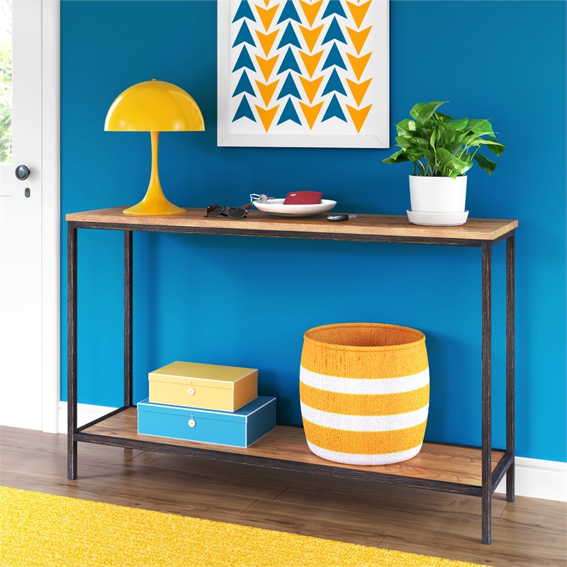 Pemberly Row Modern / Contemporary 2-Tier Console Table Brown