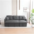 Pemberly Row Traditional Upholstered Fabric Sleeper Sofa -LIGHT GRAY
