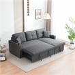 Pemberly Row Traditional Upholstered Fabric Sleeper Sofa -LIGHT GRAY