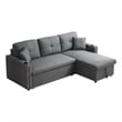 Pemberly Row Traditional Upholstered Fabric Sleeper Sofa -LIGHT GRAY