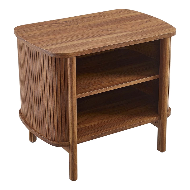Pemberly Row Modern / Contemporary Open Nightstand in Walnut