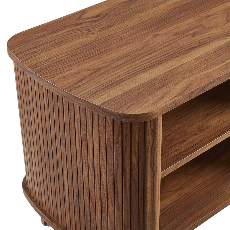 Pemberly Row Modern / Contemporary Open Nightstand in Walnut