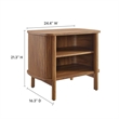 Pemberly Row Modern / Contemporary Open Nightstand in Walnut
