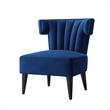 Pemberly Row Tufted Velvet Wingback Accent Chair in Navy Blue