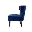 Pemberly Row Tufted Velvet Wingback Accent Chair in Navy Blue