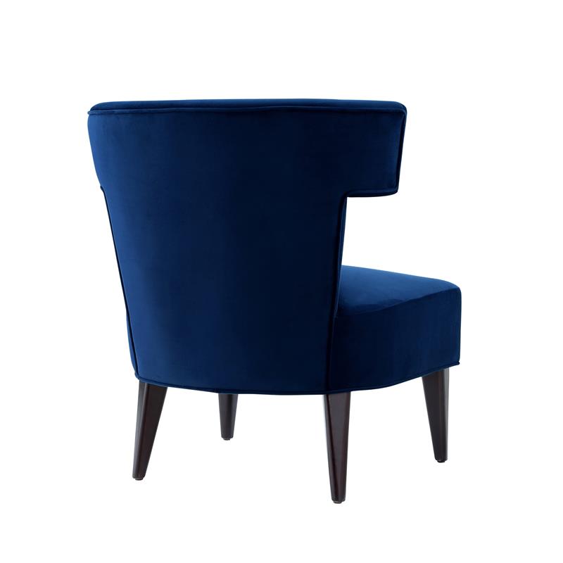 Pemberly Row Tufted Velvet Wingback Accent Chair in Navy Blue