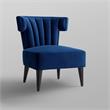 Pemberly Row Tufted Velvet Wingback Accent Chair in Navy Blue