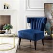 Pemberly Row Tufted Velvet Wingback Accent Chair in Navy Blue