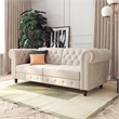 Pemberly Row Modern / Contemporary Sofa Futon in Ivory Velvet