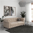Pemberly Row Modern / Contemporary Sofa Futon in Ivory Velvet