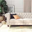 Pemberly Row Modern / Contemporary Sofa Futon in Ivory Velvet