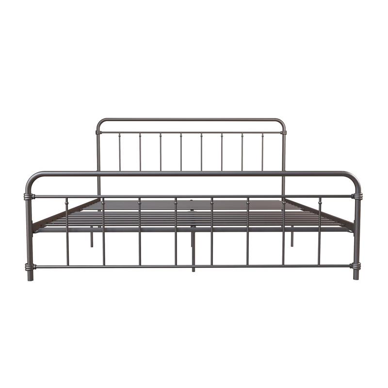 Pemberly Row Contemporary Transitional Metal Bronze Bed in King