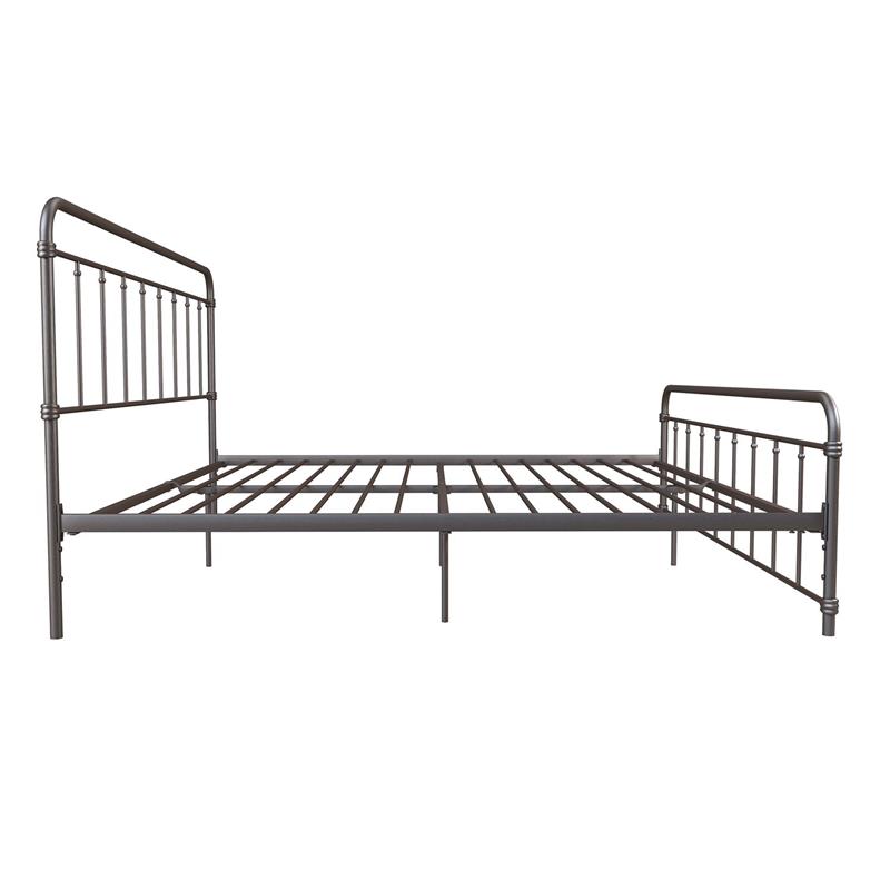 Pemberly Row Contemporary Transitional Metal Bronze Bed in King