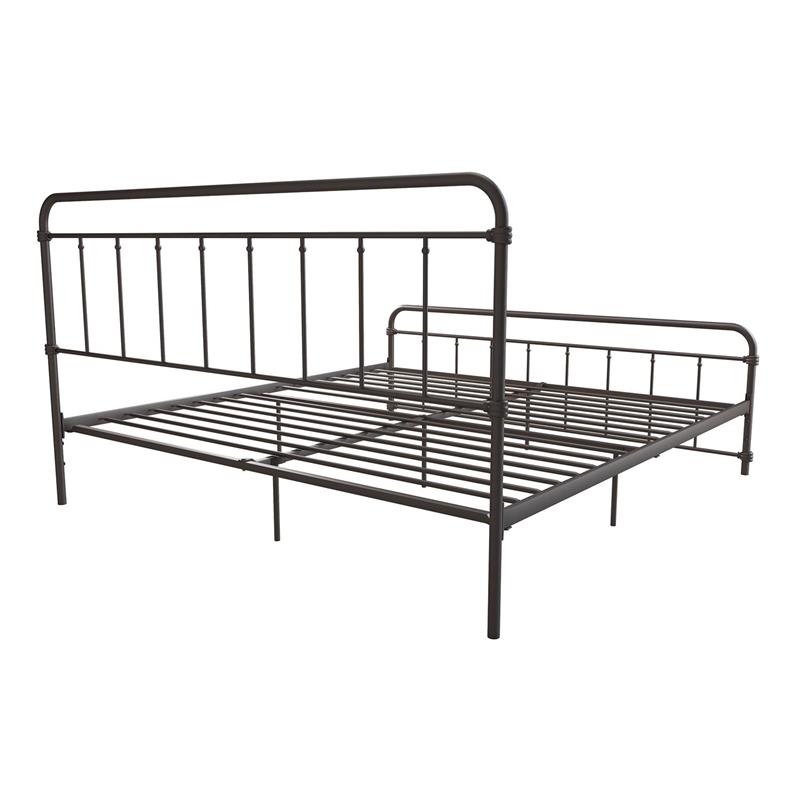 Pemberly Row Contemporary Transitional Metal Bronze Bed in King