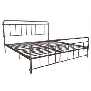 Pemberly Row Contemporary Transitional Metal Bronze Bed in King