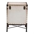 Pemberly Row Modern Vintage White Canvas Lift-Top Trunk End Table