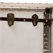 Pemberly Row Modern Vintage White Canvas Lift-Top Trunk End Table