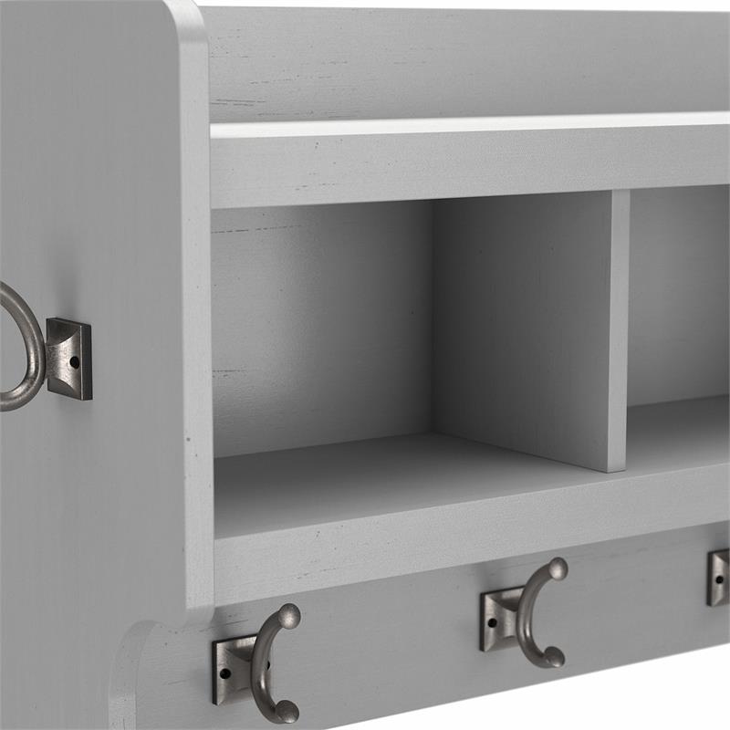 Pemberly Row 40W Wall Mounted Coat Rack in Gray - Engineered Wood